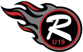 U19 logo with flames to the left of the circle